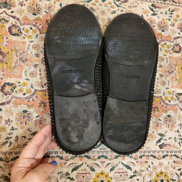 STEVE MADDEN Cavia Black Shoe | Rhinestone Studded | Slip On | size 13 main image 6